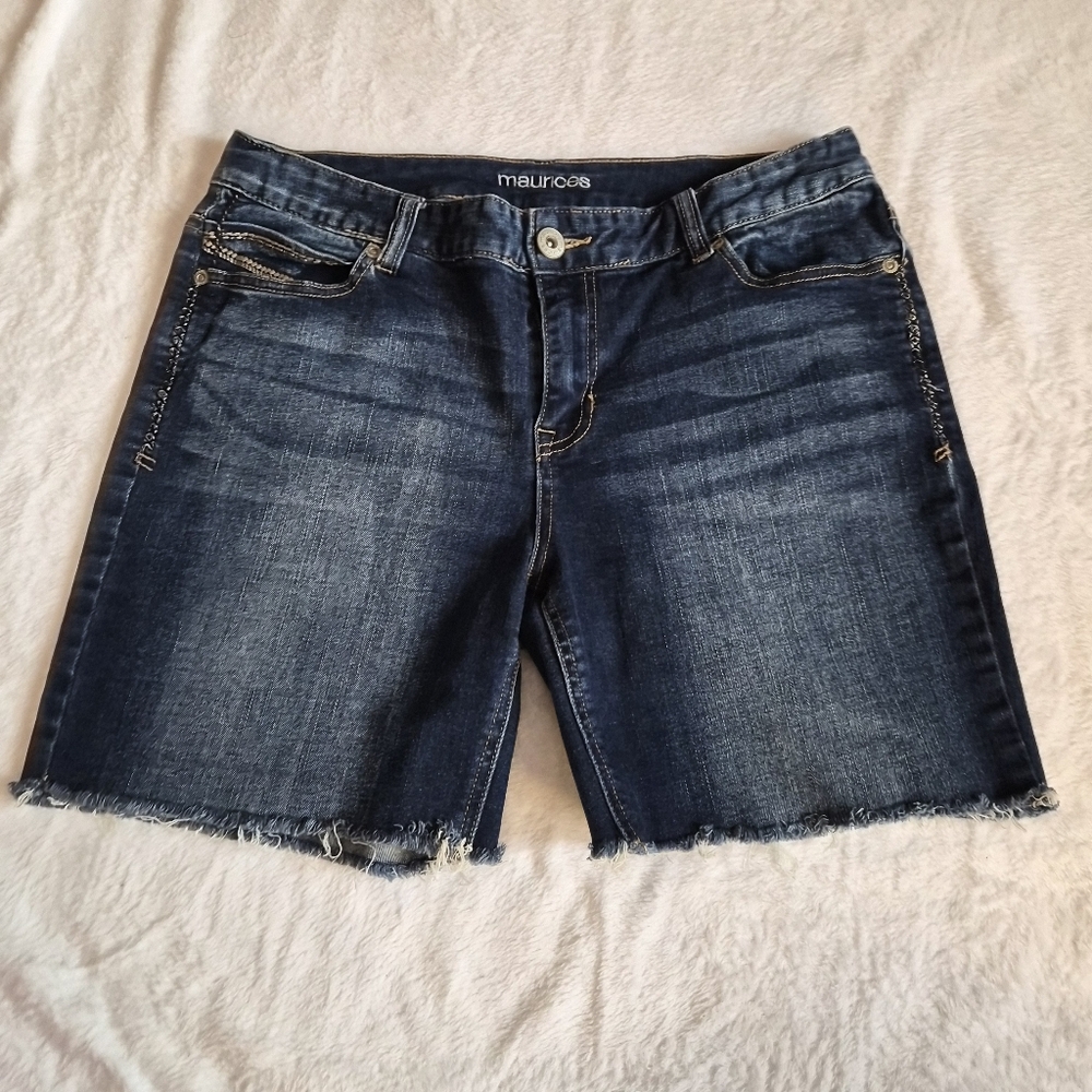 Maurices Blue Denim Shorts Size 12.